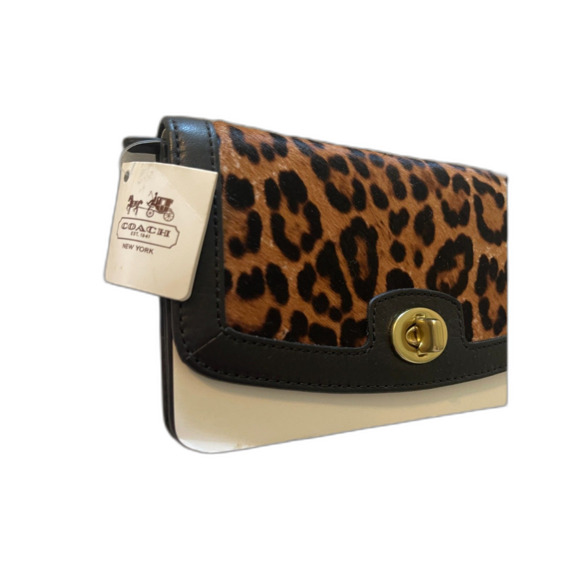 $298 Coach Envelope Wallet Clutch Ocelot Haircalf Black Cheetah Animal 47994 NWT - Picture 2 of 13